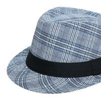 Chokore Chokore Classic Plaid Fedora Hat (Navy)