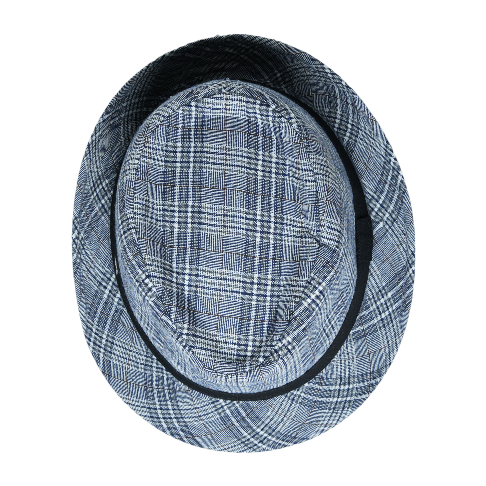 Chokore Chokore Classic Plaid Fedora Hat (Navy) Chokore Classic Plaid Fedora Hat (Navy) 