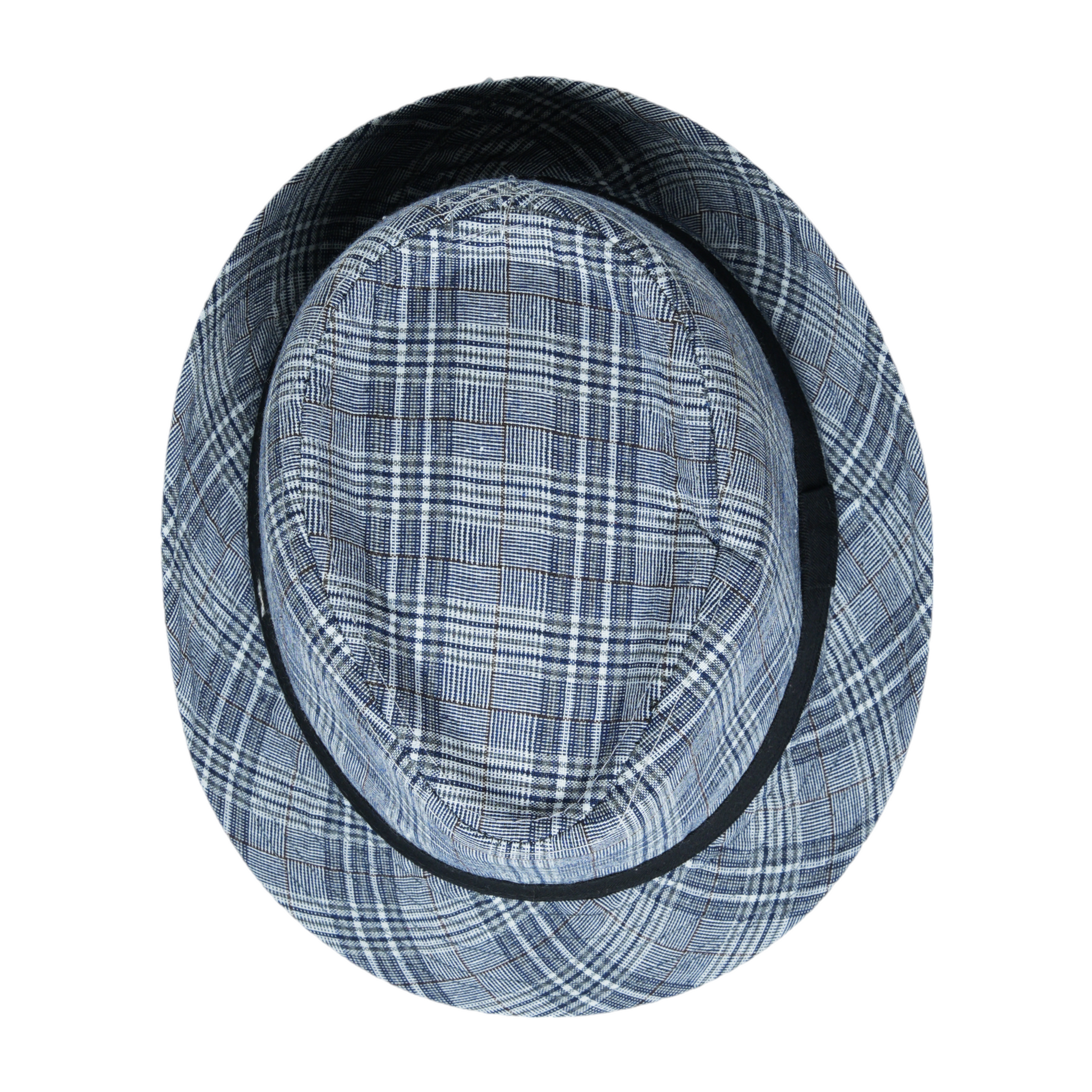 Chokore Classic Plaid Fedora Hat (Navy)