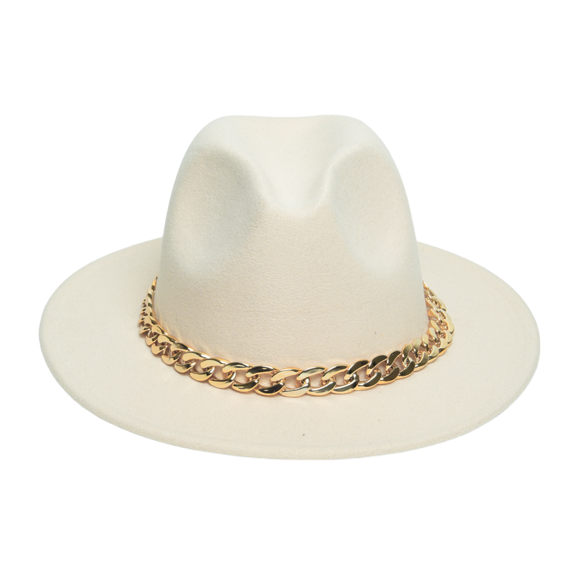 Chokore Chokore Classic Fedora Hat with Stylish Chain Belt (Beige) Chokore Classic Fedora Hat with Stylish Chain Belt (Beige) 