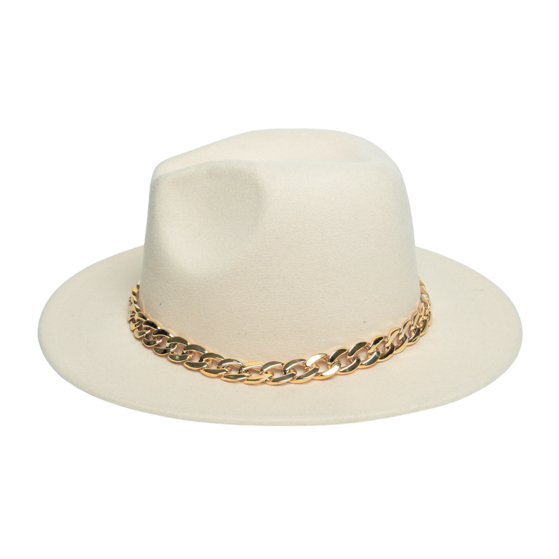 Chokore Chokore Classic Fedora Hat with Stylish Chain Belt (Beige) Chokore Classic Fedora Hat with Stylish Chain Belt (Beige) 