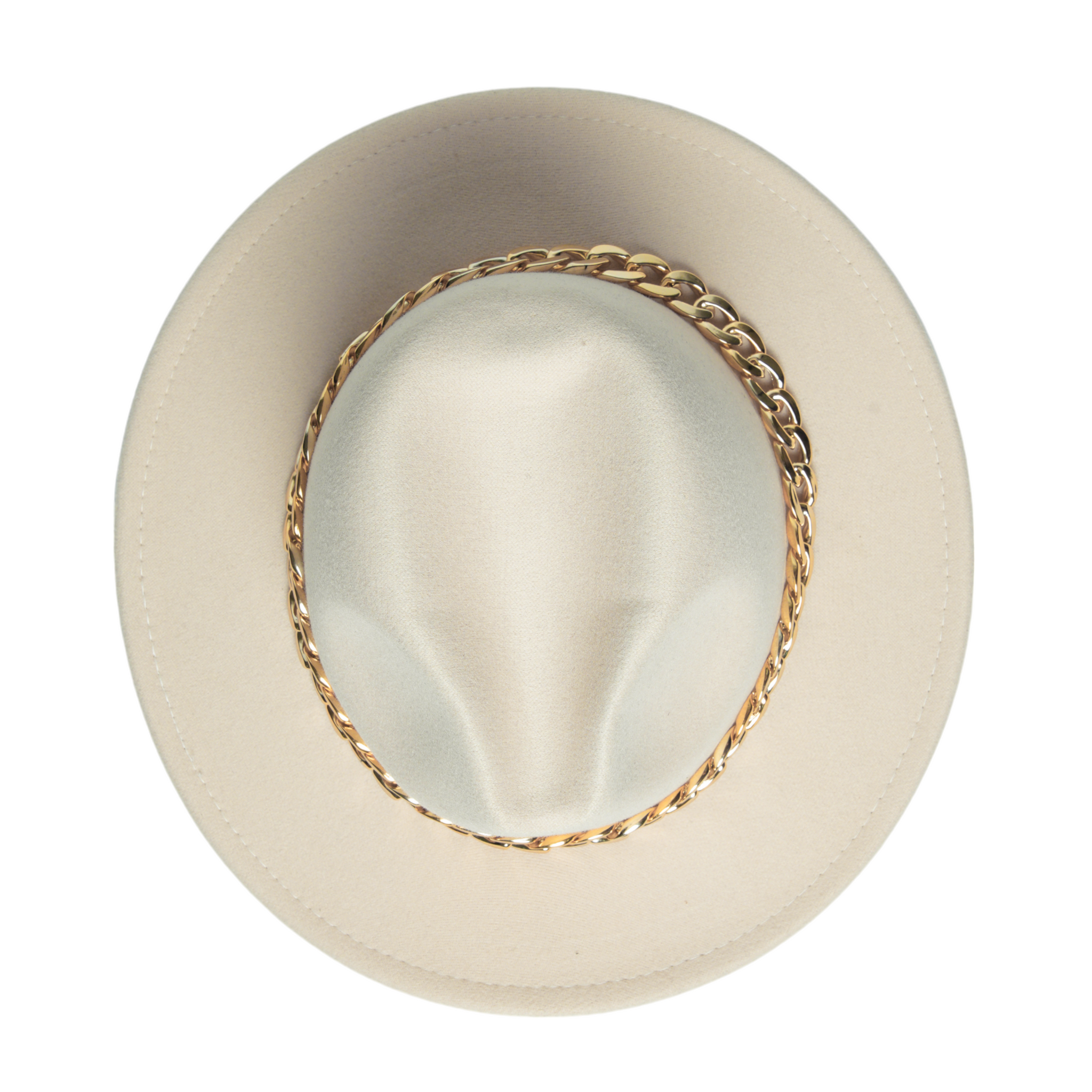 Chokore Classic Fedora Hat with Stylish Chain Belt (Beige)