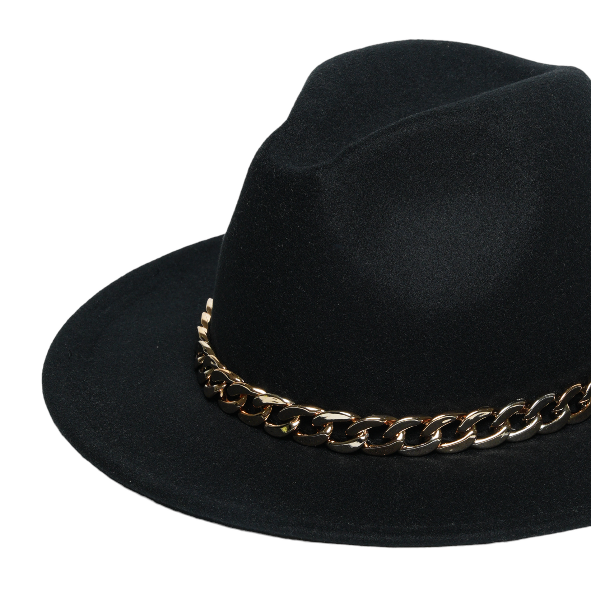 Chokore Chokore Classic Fedora Hat with Stylish Chain Belt (Black) Chokore Classic Fedora Hat with Stylish Chain Belt (Black) 