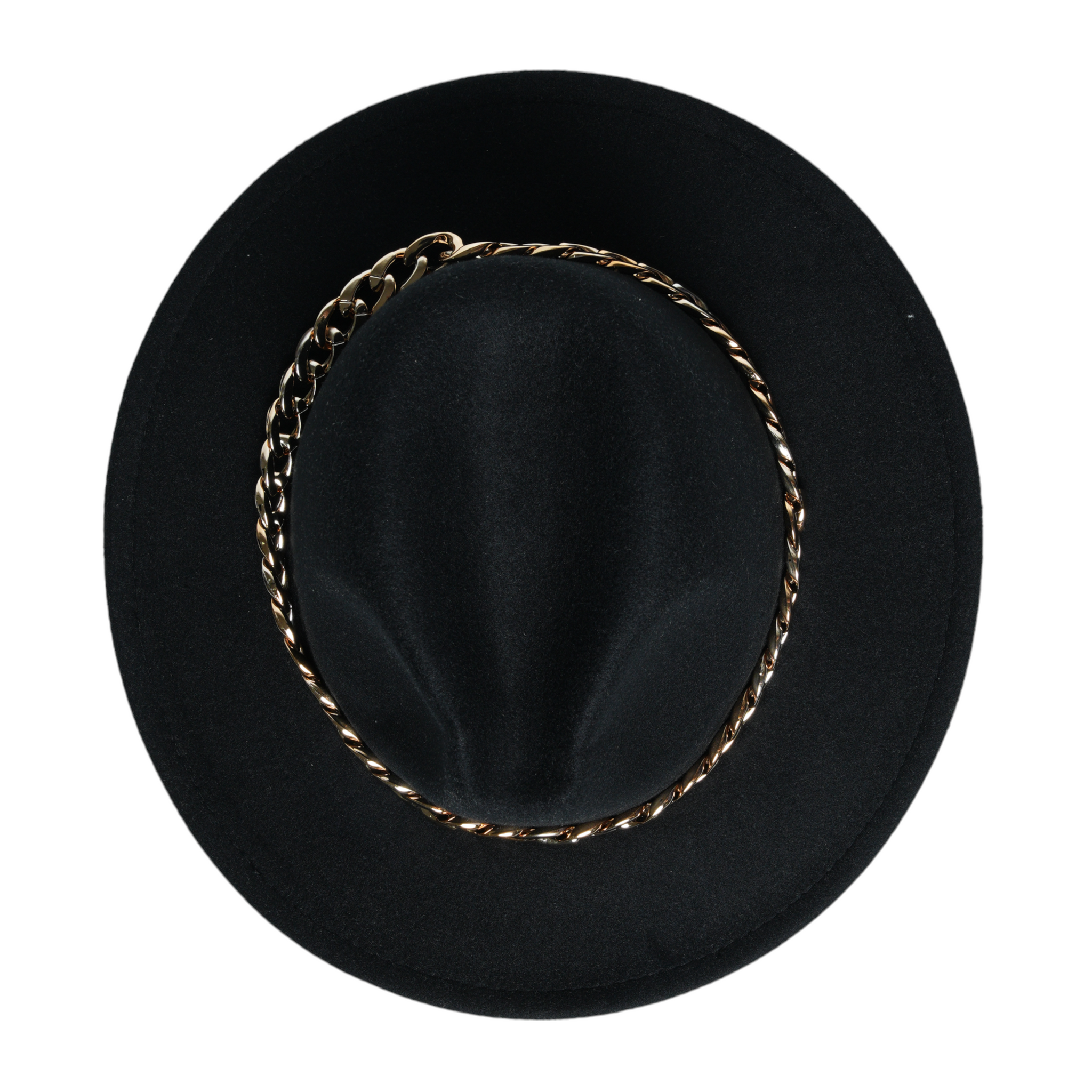 Chokore Classic Fedora Hat with Stylish Chain Belt (Black)