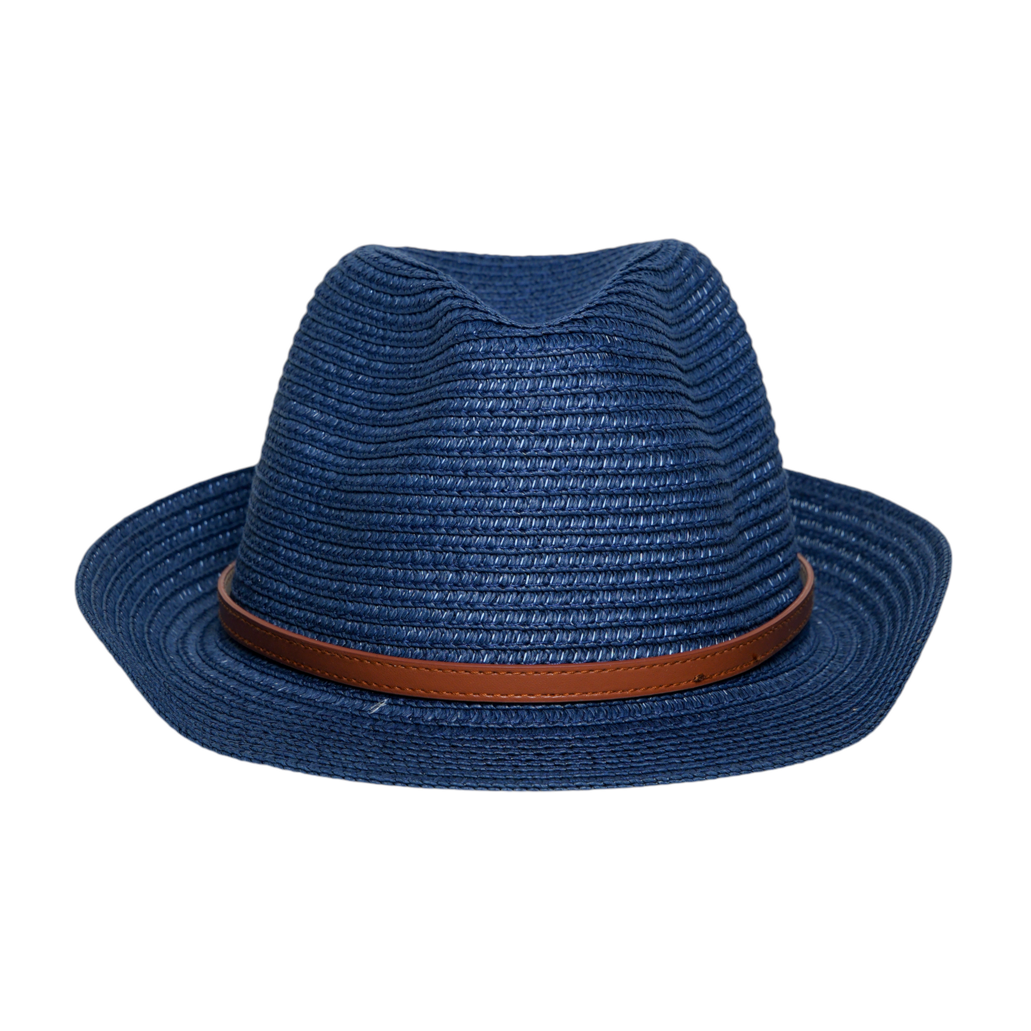 Chokore Classic Jazz Straw Fedora Hat (Navy Blue)