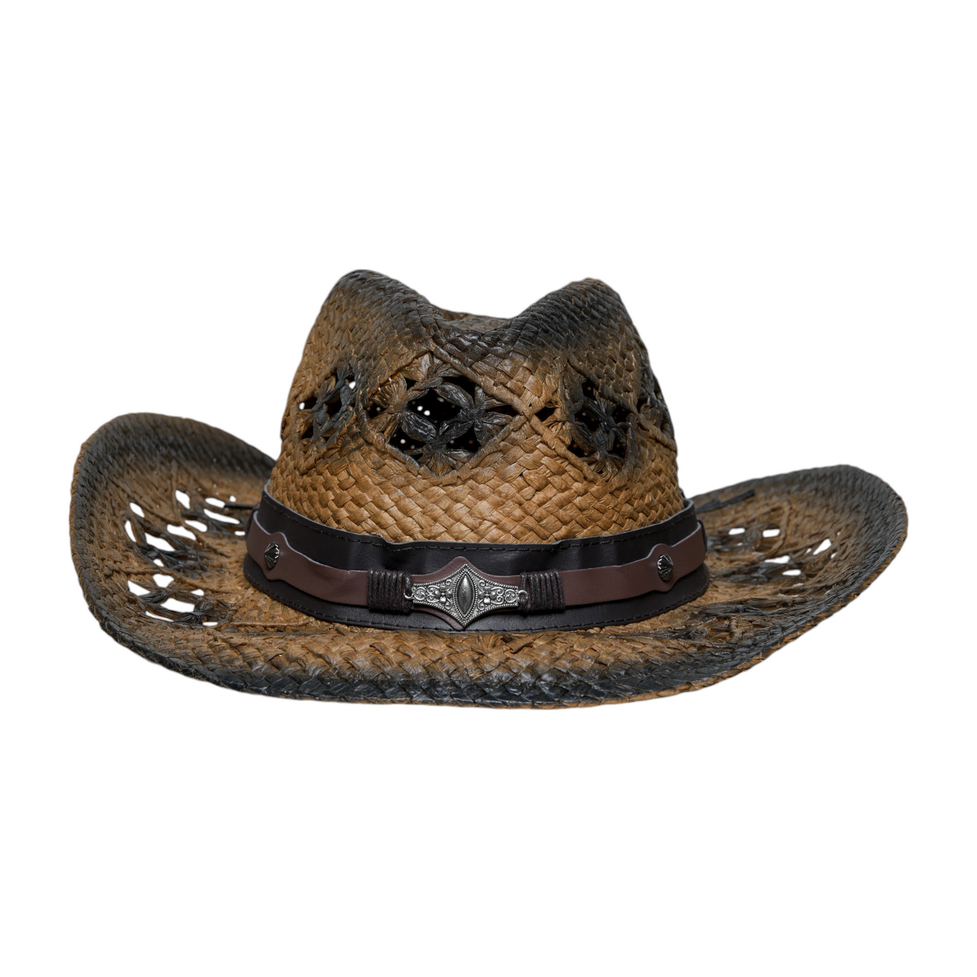 Chokore Chokore Rustic Straw Cowboy Hat (Dark Brown) Chokore Rustic Straw Cowboy Hat (Dark Brown) 