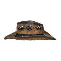 Chokore Chokore Rustic Straw Cowboy Hat (Dark Brown)