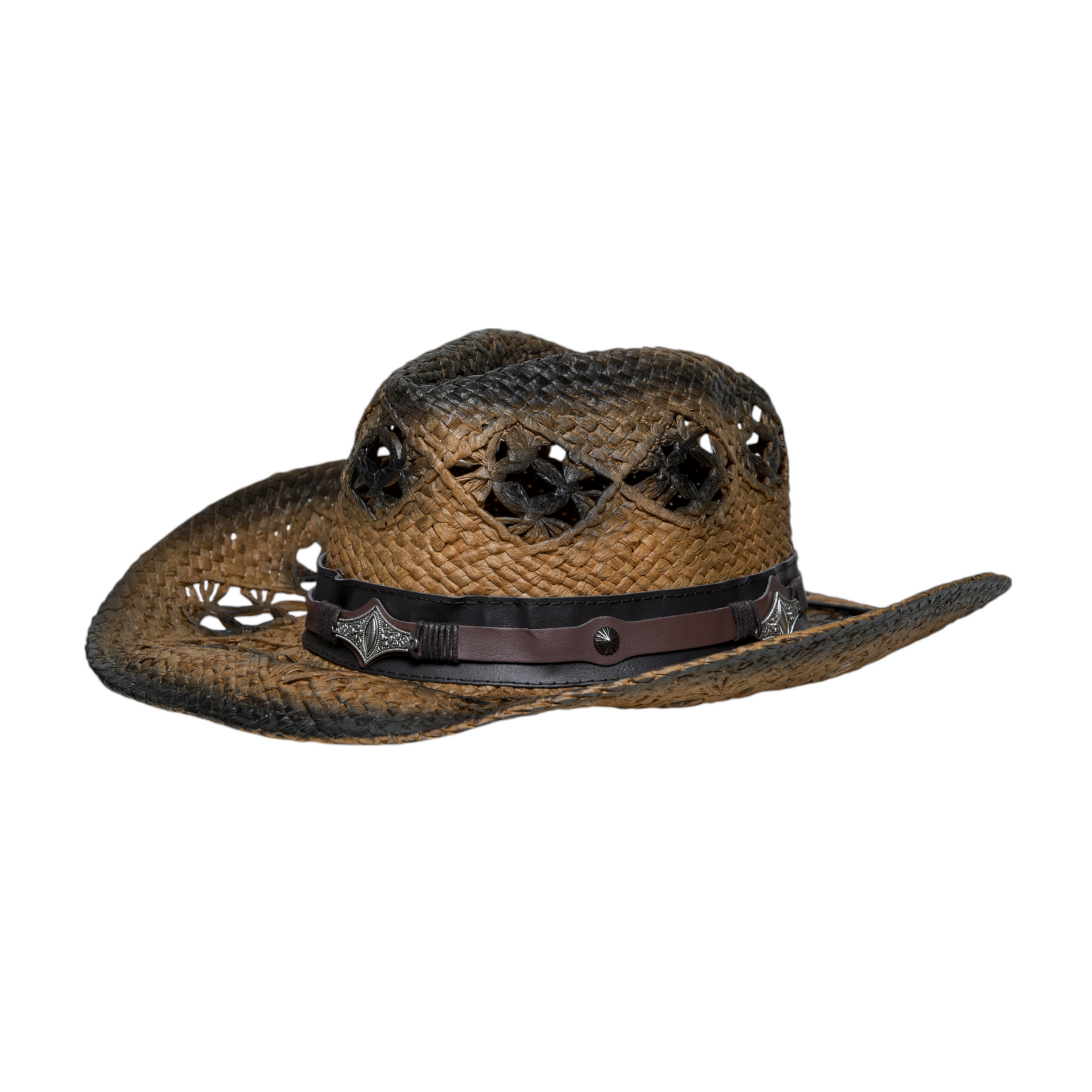 Chokore Chokore Rustic Straw Cowboy Hat (Dark Brown) Chokore Rustic Straw Cowboy Hat (Dark Brown) 