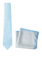 Chokore Chokore Checkered Past (Blue) - Pocket Square & Blue Silk Tie - Solids range