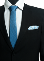 Chokore Chokore Jaali Good (Blue) - Pocket Square & Light Blue Silk Tie - Solids line