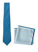 Chokore Chokore Jaali Good (Blue) - Pocket Square & Light Blue Silk Tie - Solids line