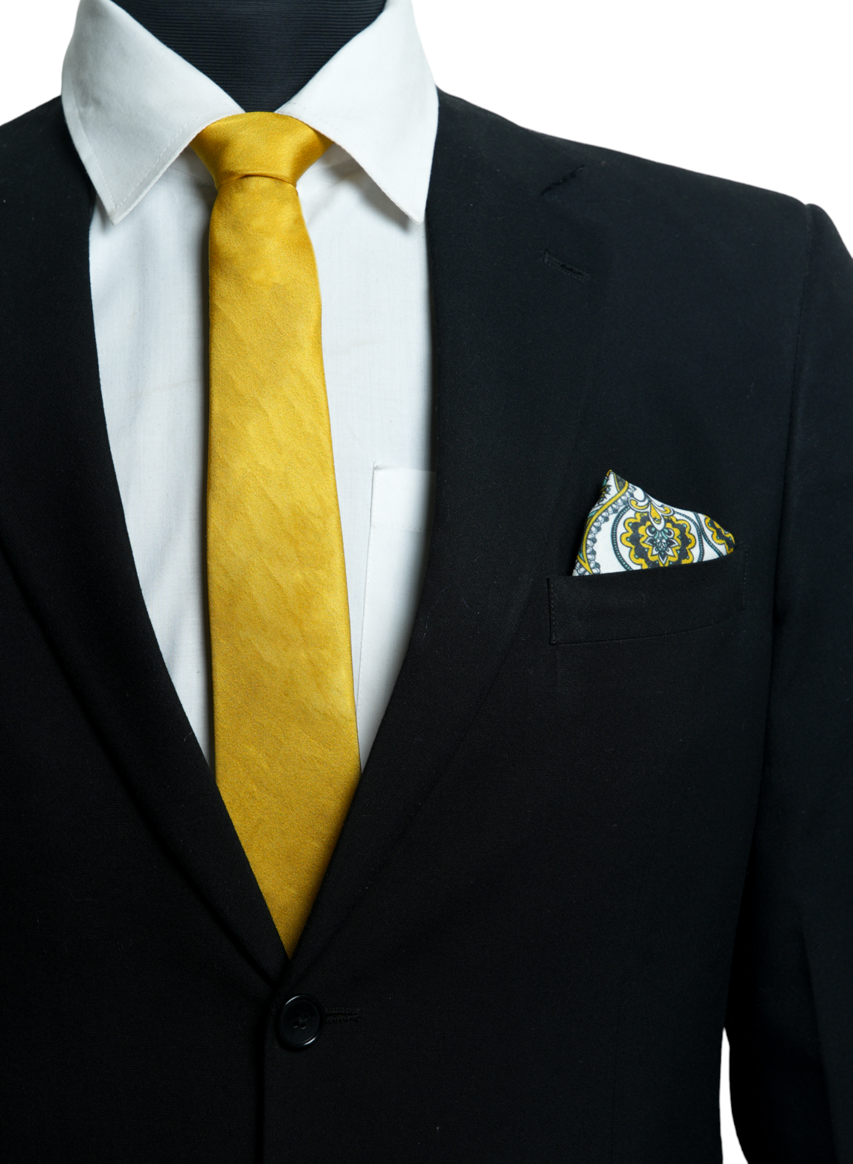 Chokore  Chokore Gulmarg - Pocket Square & Chokore Yellow Silk Tie - Solids range 