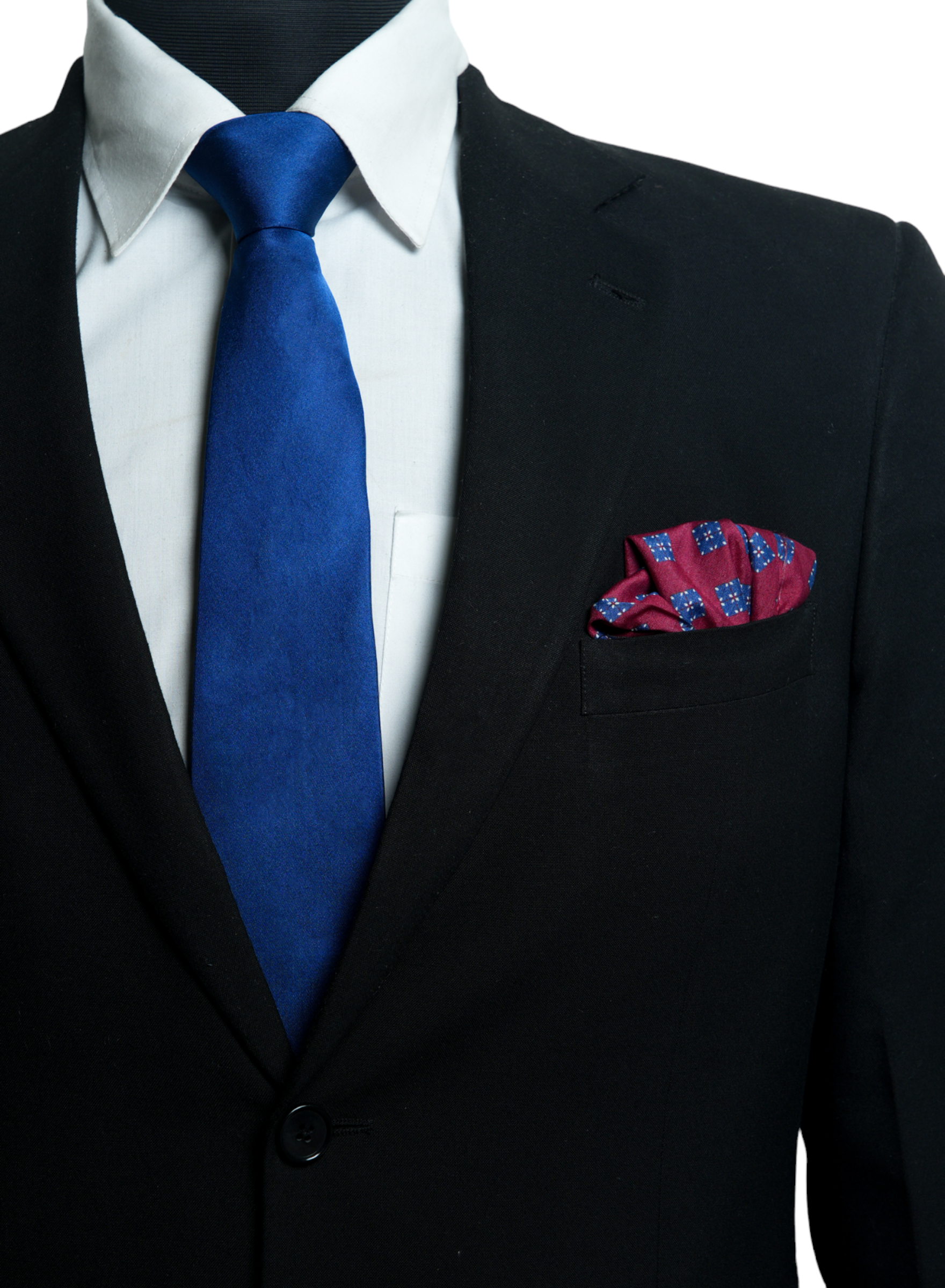 Chokore  Chokore Panjim - Pocket Square & dark blue necktie 