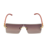 Chokore Chokore Rimless Leopard Square Sunglasses (Brown)