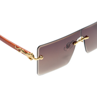 Chokore Chokore Rimless Leopard Square Sunglasses (Brown)