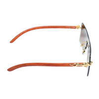 Chokore Chokore Rimless Leopard Square Sunglasses (Brown)