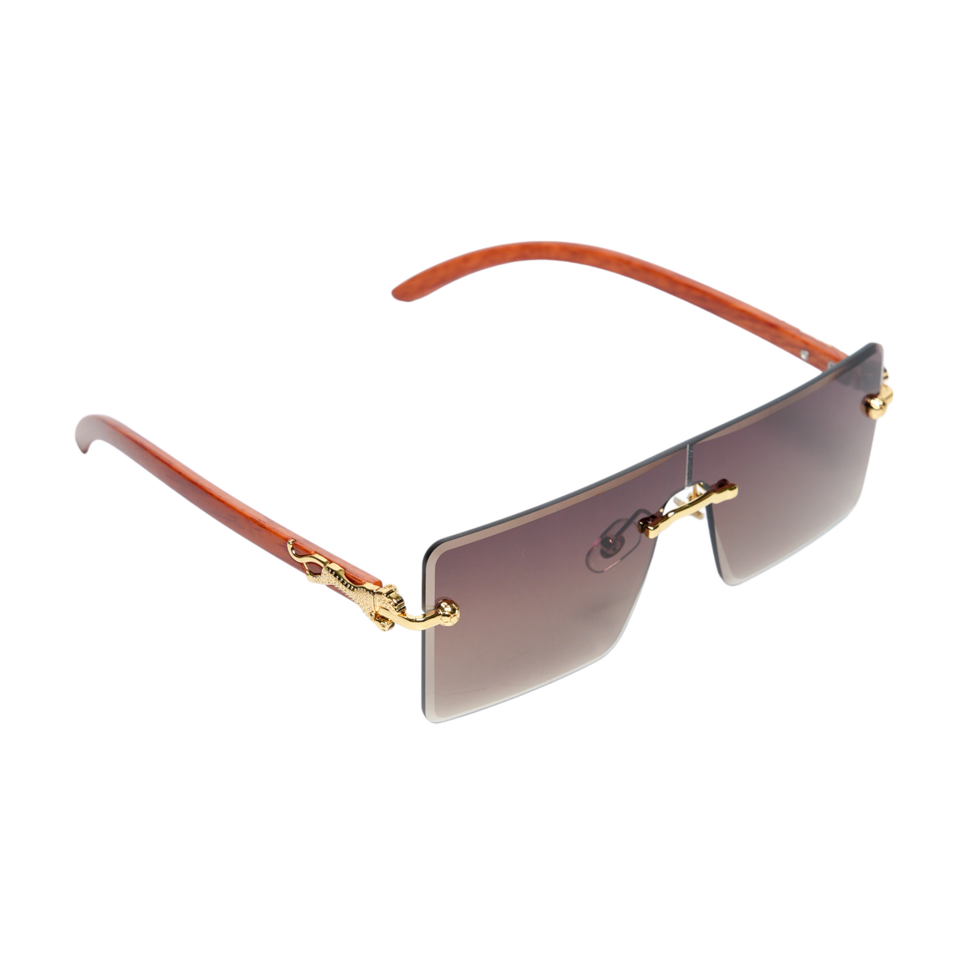 Chokore Chokore Rimless Leopard Square Sunglasses (Brown) Chokore Rimless Leopard Square Sunglasses (Brown) 