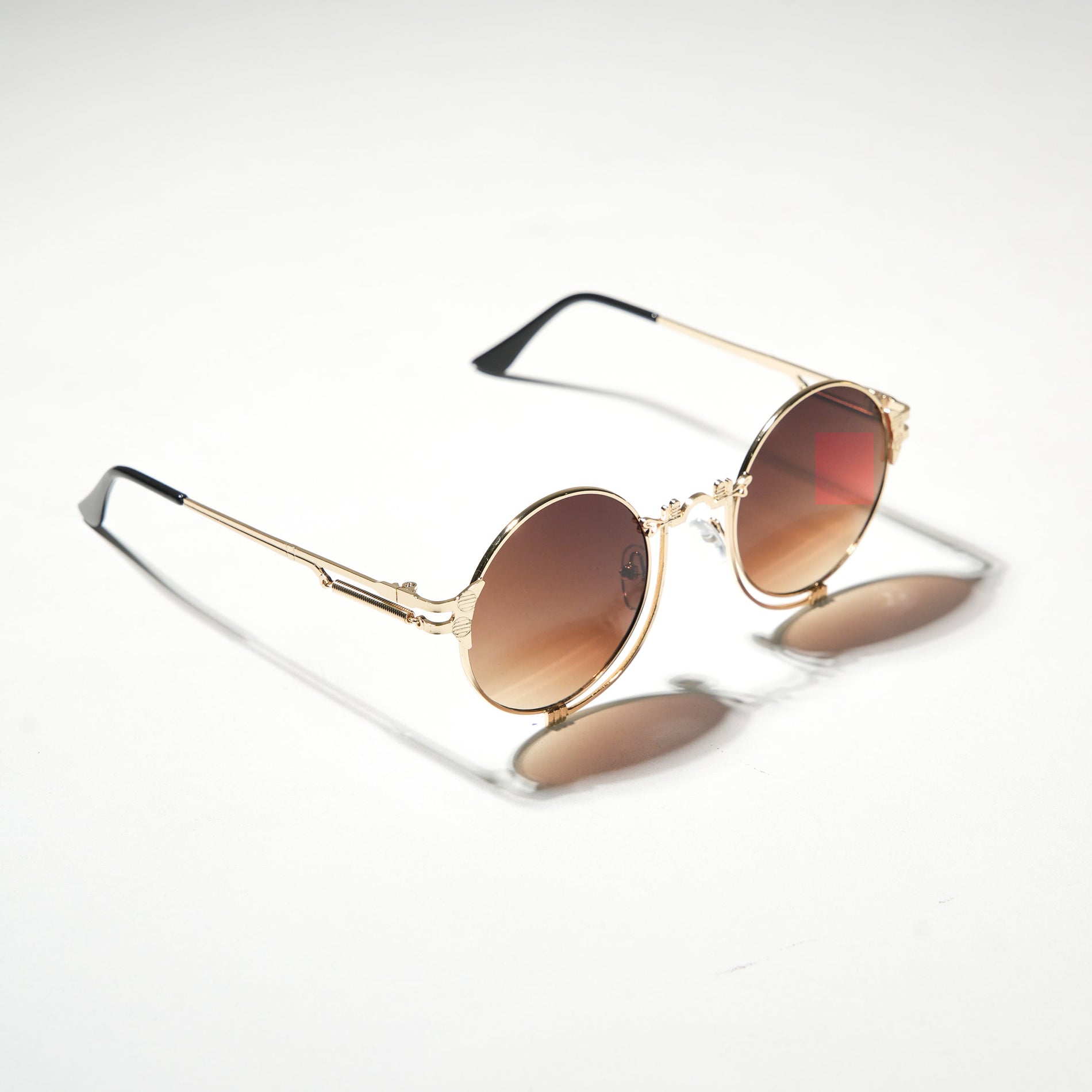 Chokore  Chokore Vintage Round Metal Sunglasses (Gold & Brown) 