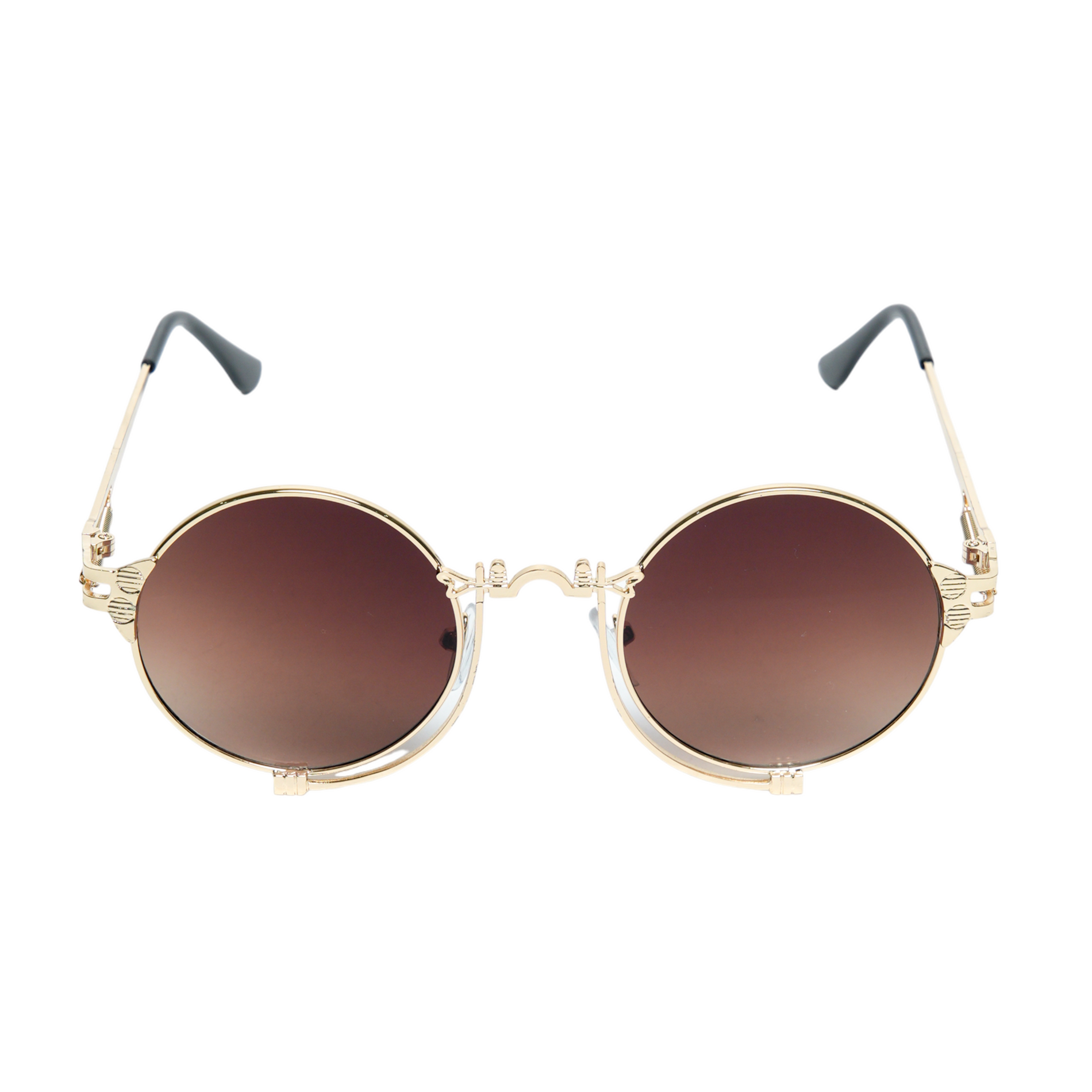 Chokore  Chokore Vintage Round Metal Sunglasses (Gold & Brown) 