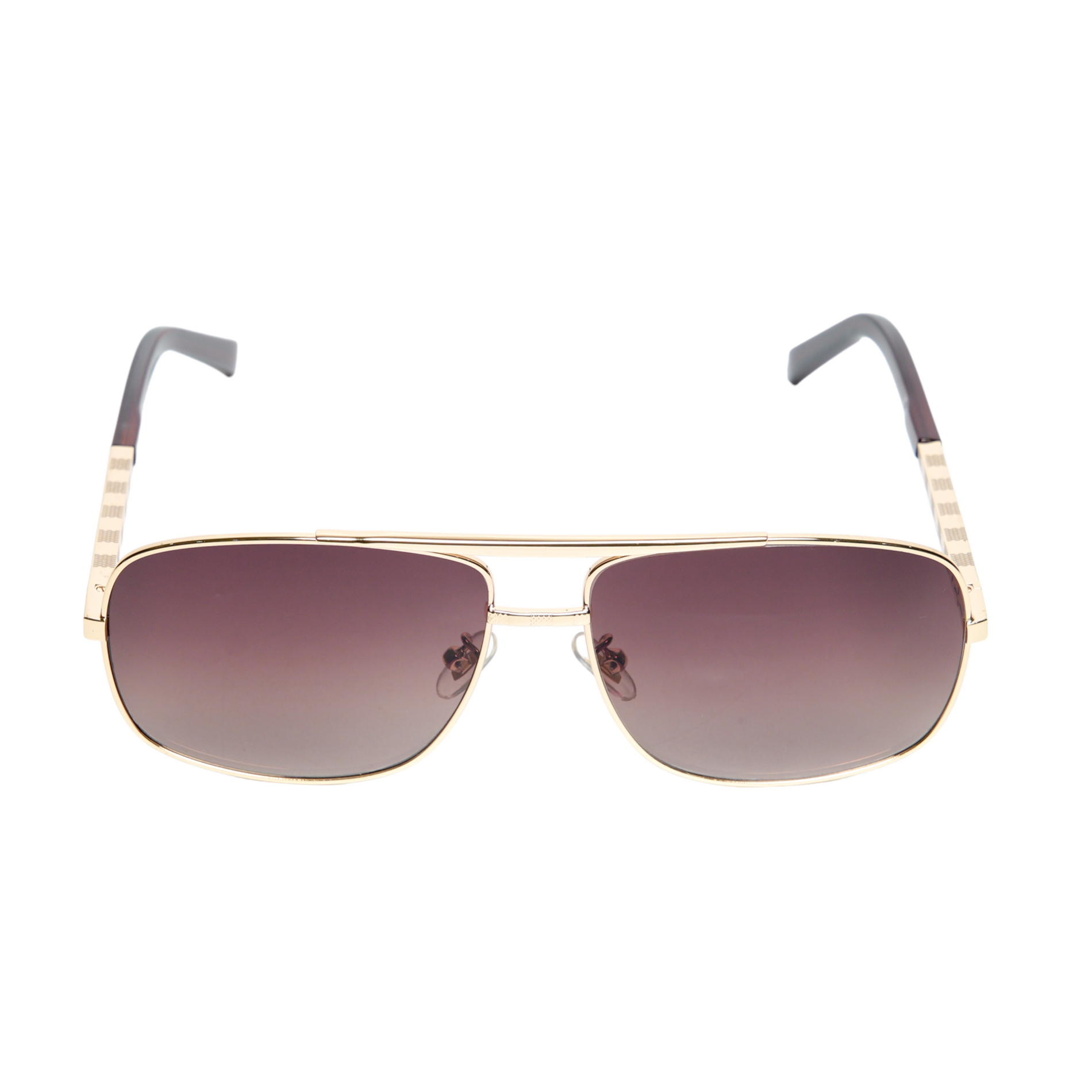 Chokore  Chokore Retro Double Bridge Sunglasses with UV400 Protection (Brown & Gold) 