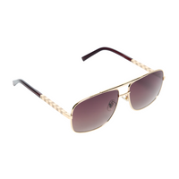 Chokore Chokore Retro Double Bridge Sunglasses with UV400 Protection (Brown & Gold)