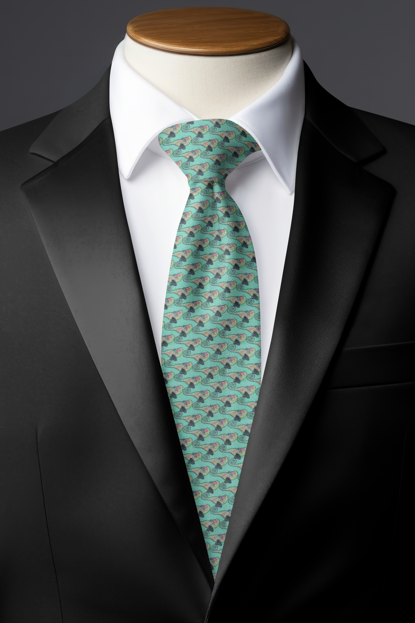 Chokore Sea Green Seahorse Silk Necktie - Wildlife Range