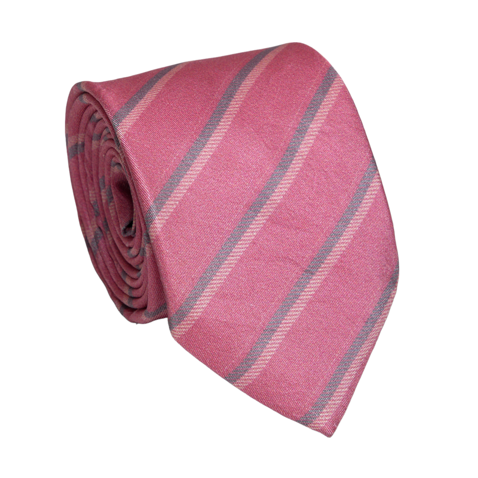 Chokore Chokore Pink Striped Silk Necktie - Plaids Range Chokore Pink Striped Silk Necktie - Plaids Range 