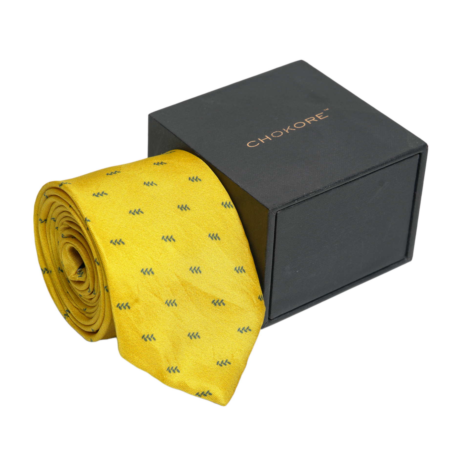 Chokore Chokore Yellow Leaf Silk Necktie - Wildlife Range Chokore Yellow Leaf Silk Necktie - Wildlife Range 