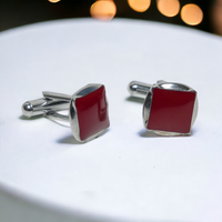 Chokore Chokore Circular Square Cufflinks (Burgundy)