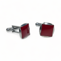 Chokore Chokore Circular Square Cufflinks (Burgundy)