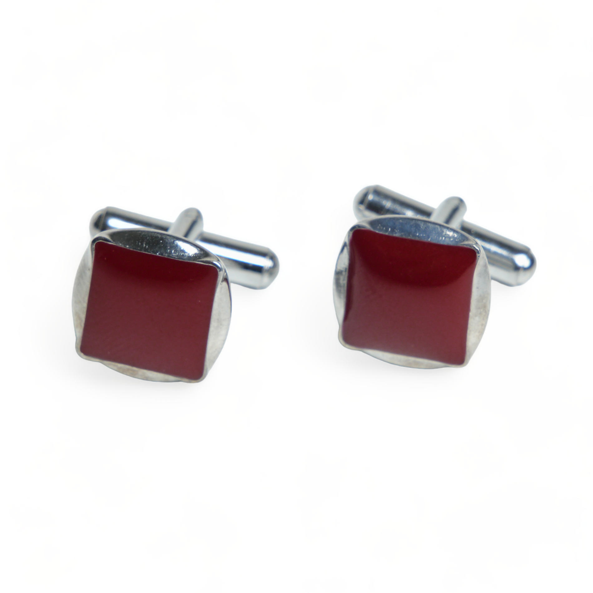 Chokore Chokore Circular Square Cufflinks (Burgundy) Chokore Circular Square Cufflinks (Burgundy) 