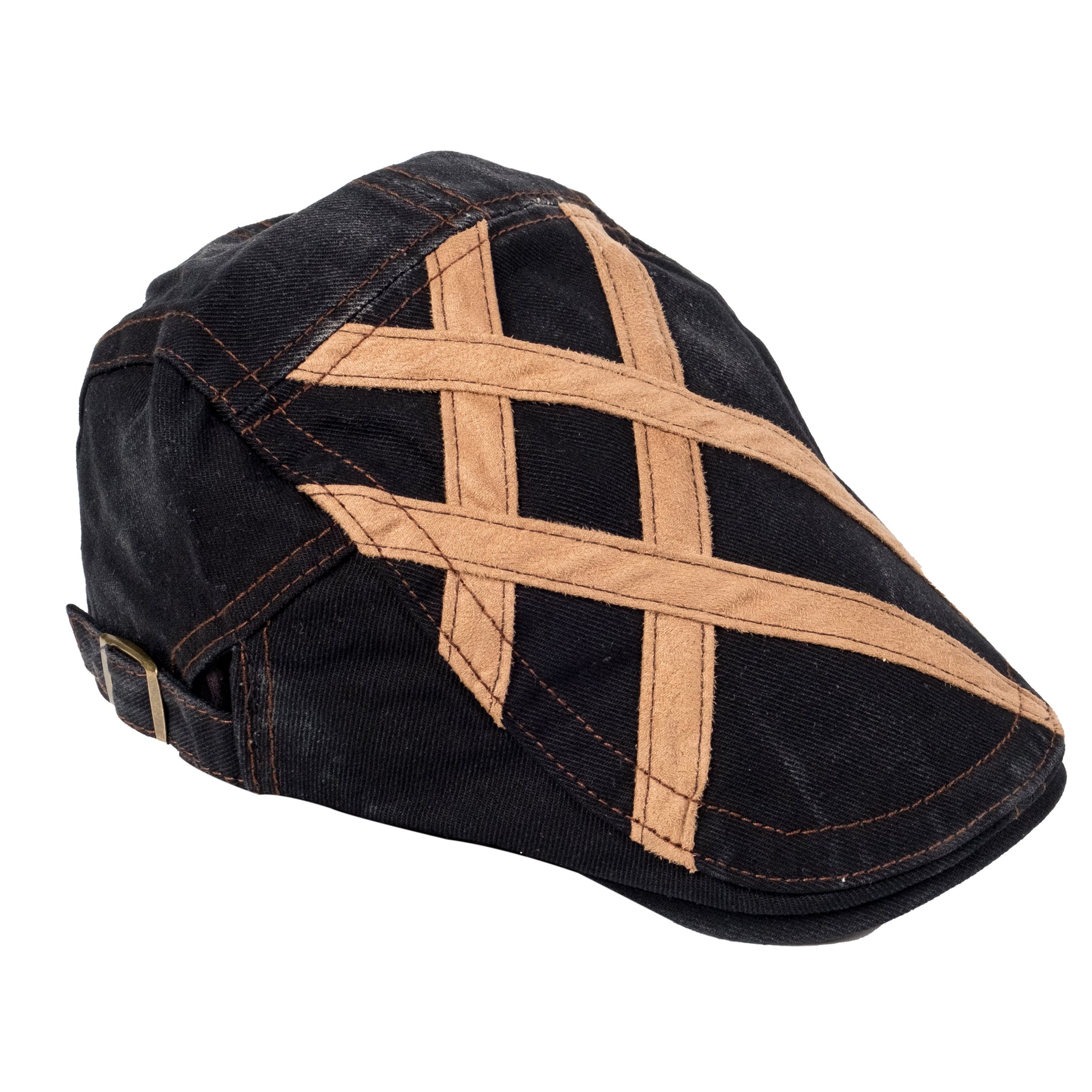 Chokore Chokore Denim Ivy Cap with Suede Detail (Black) Chokore Denim Ivy Cap with Suede Detail (Black) 