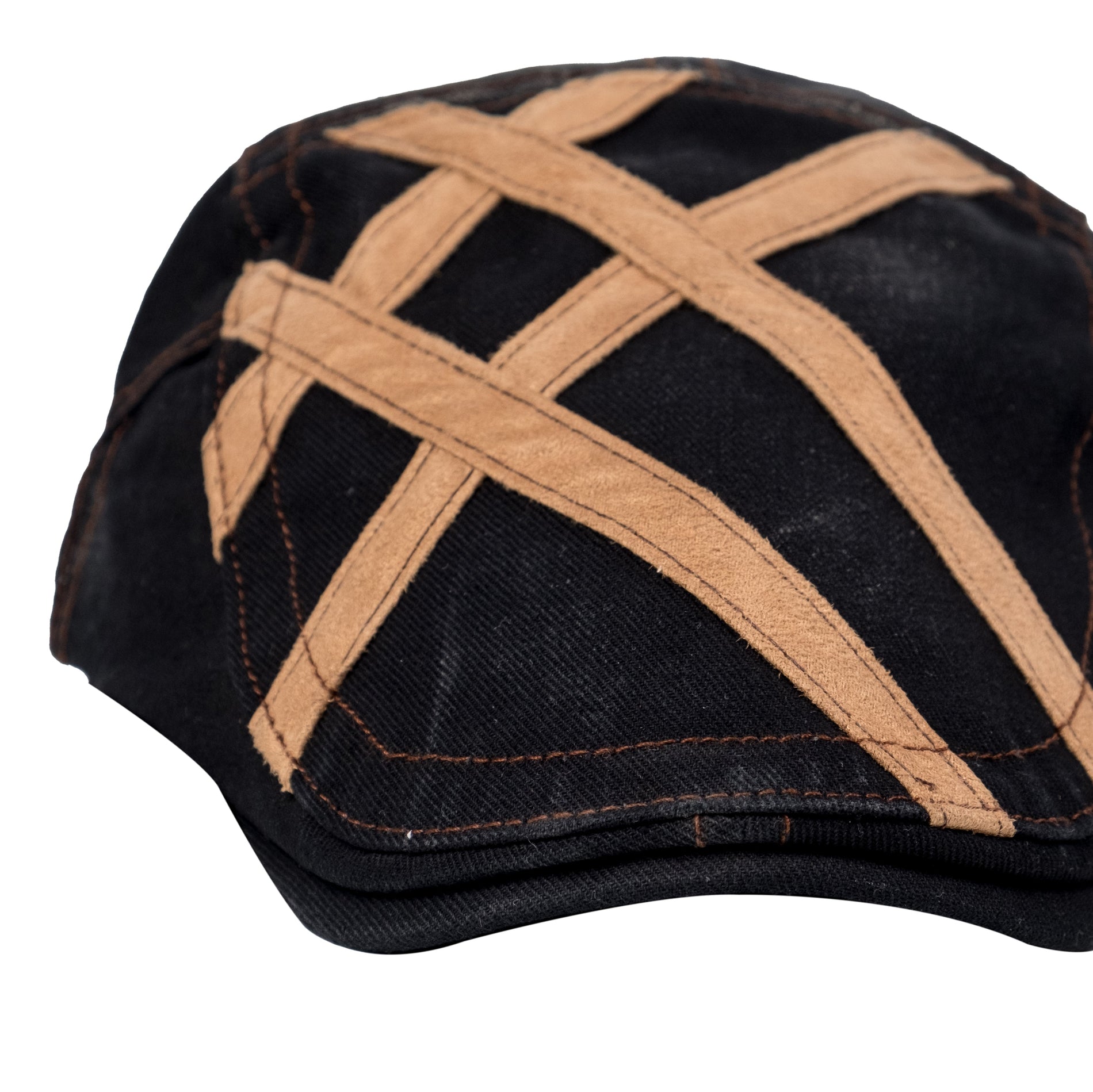 Chokore Chokore Denim Ivy Cap with Suede Detail (Black) Chokore Denim Ivy Cap with Suede Detail (Black) 