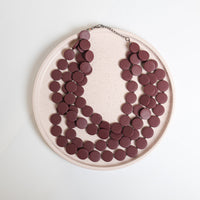 Chokore Chokore Bohemian Necklace with Wooden Beads (Deep Red)