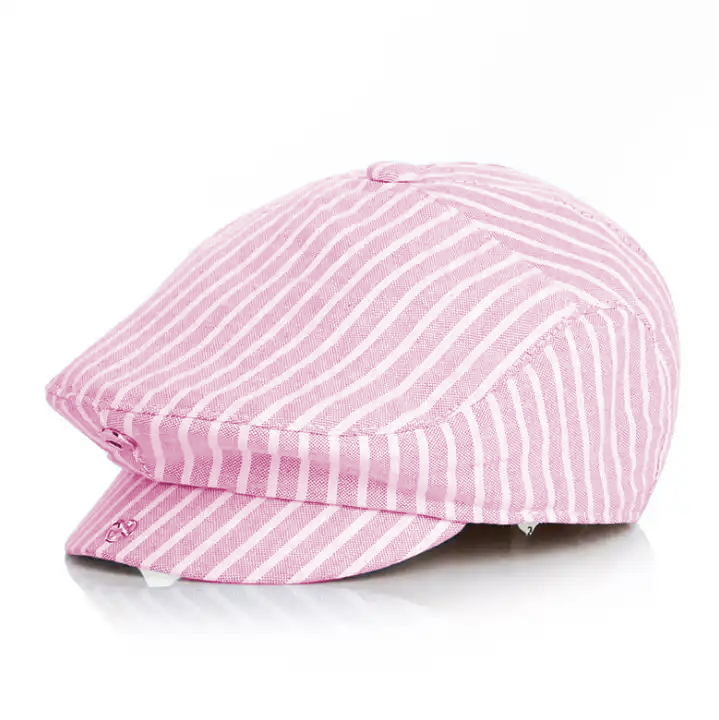 Chokore  Chokore Striped Cotton Ivy Cap for Kids (Pink) 