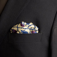 Chokore Chokore Off white Satin Silk pocket square from the Indian at Heart Collection