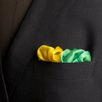 Chokore Chokore Yellow Satin Silk pocket square from the Plaids Line