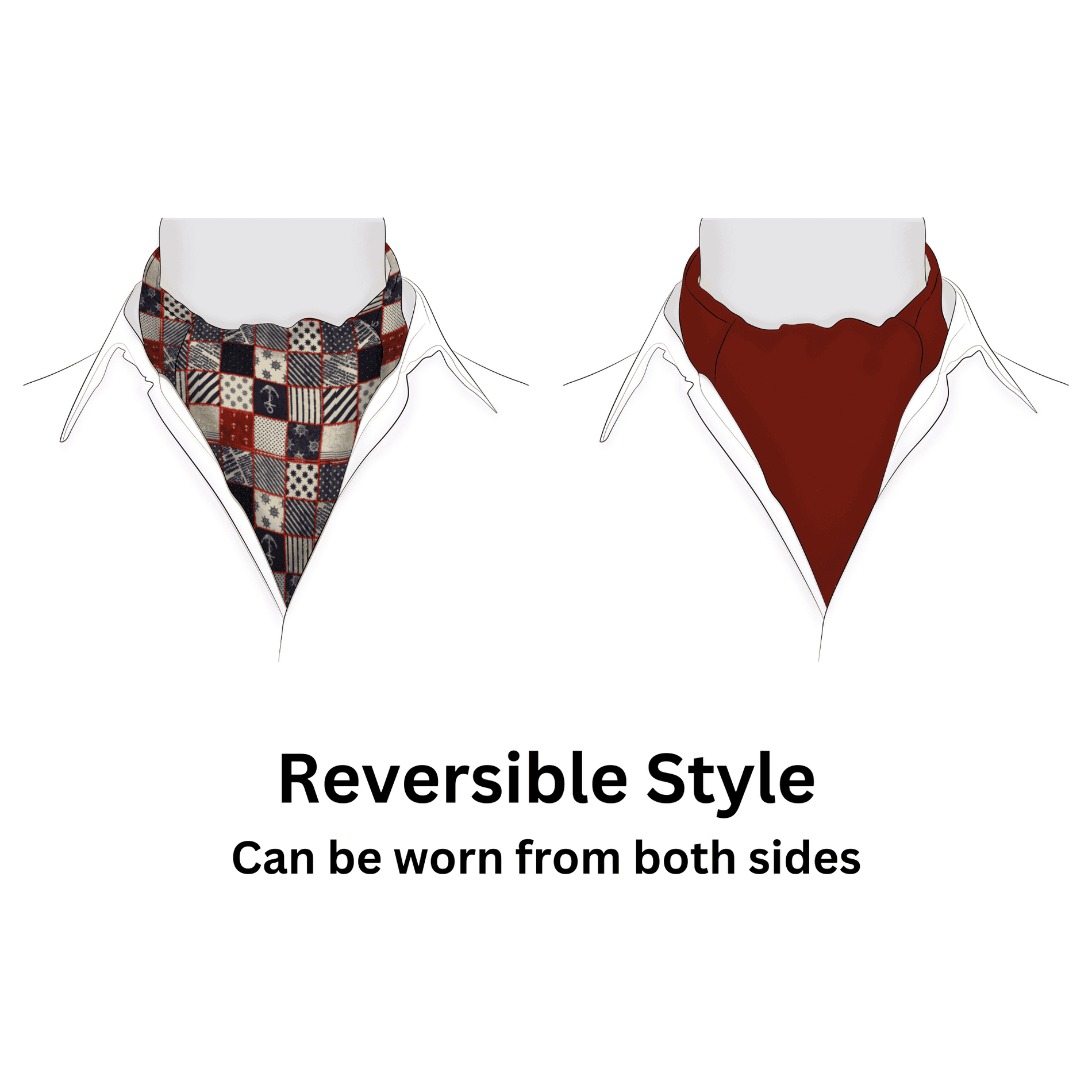 Chokore Chokore Men's Blue & Red Silk Designer Cravat Chokore Men's Blue & Red Silk Designer Cravat 