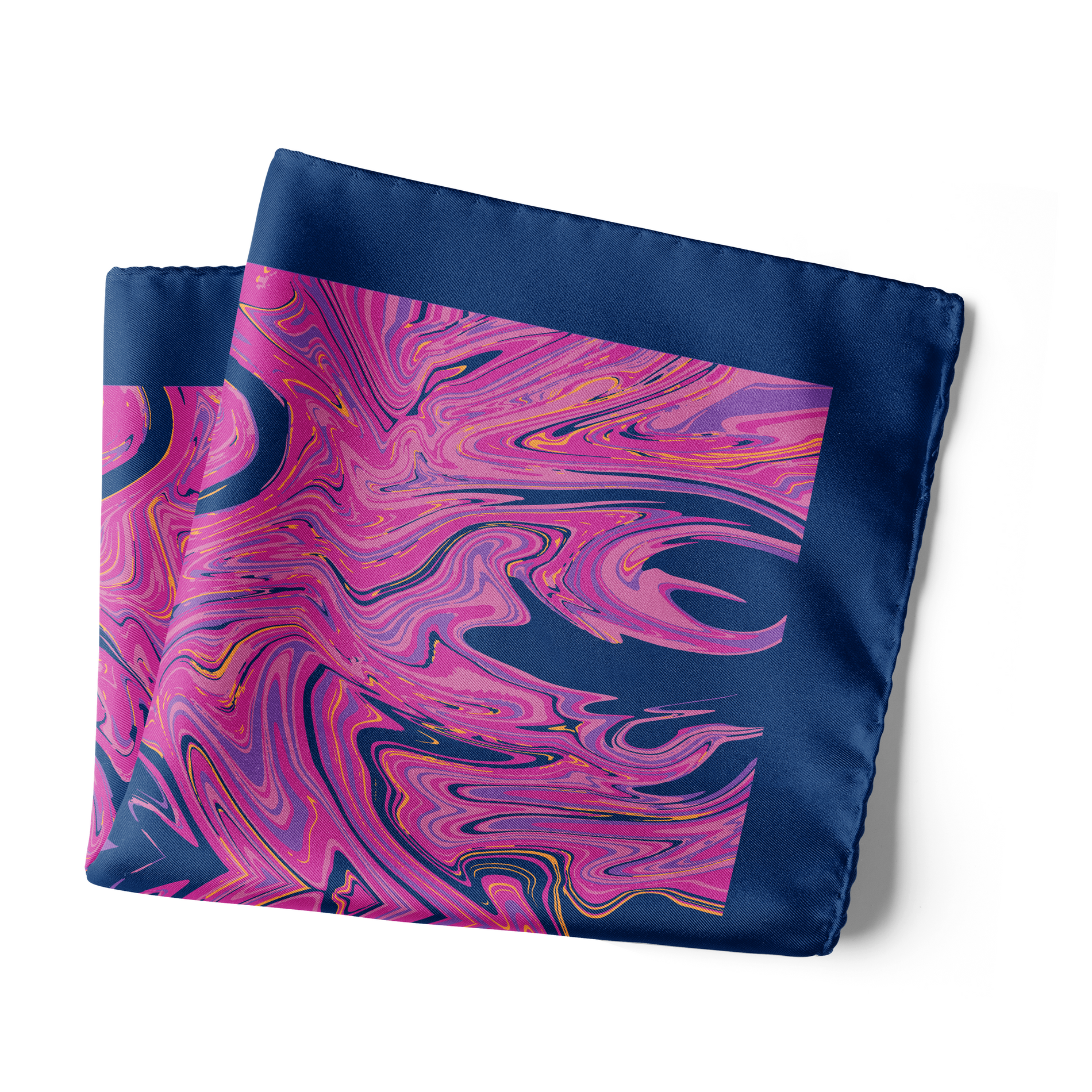 Chokore  Chokore Navy blue & purple Silk Pocket Square from the Marble Design range 