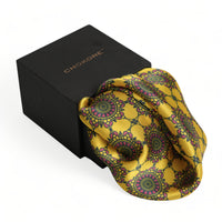 Chokore Chokore Yellow & Off white Silk Pocket Square - Indian at Heart Range