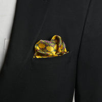 Chokore Chokore Yellow & Off white Silk Pocket Square - Indian at Heart Range