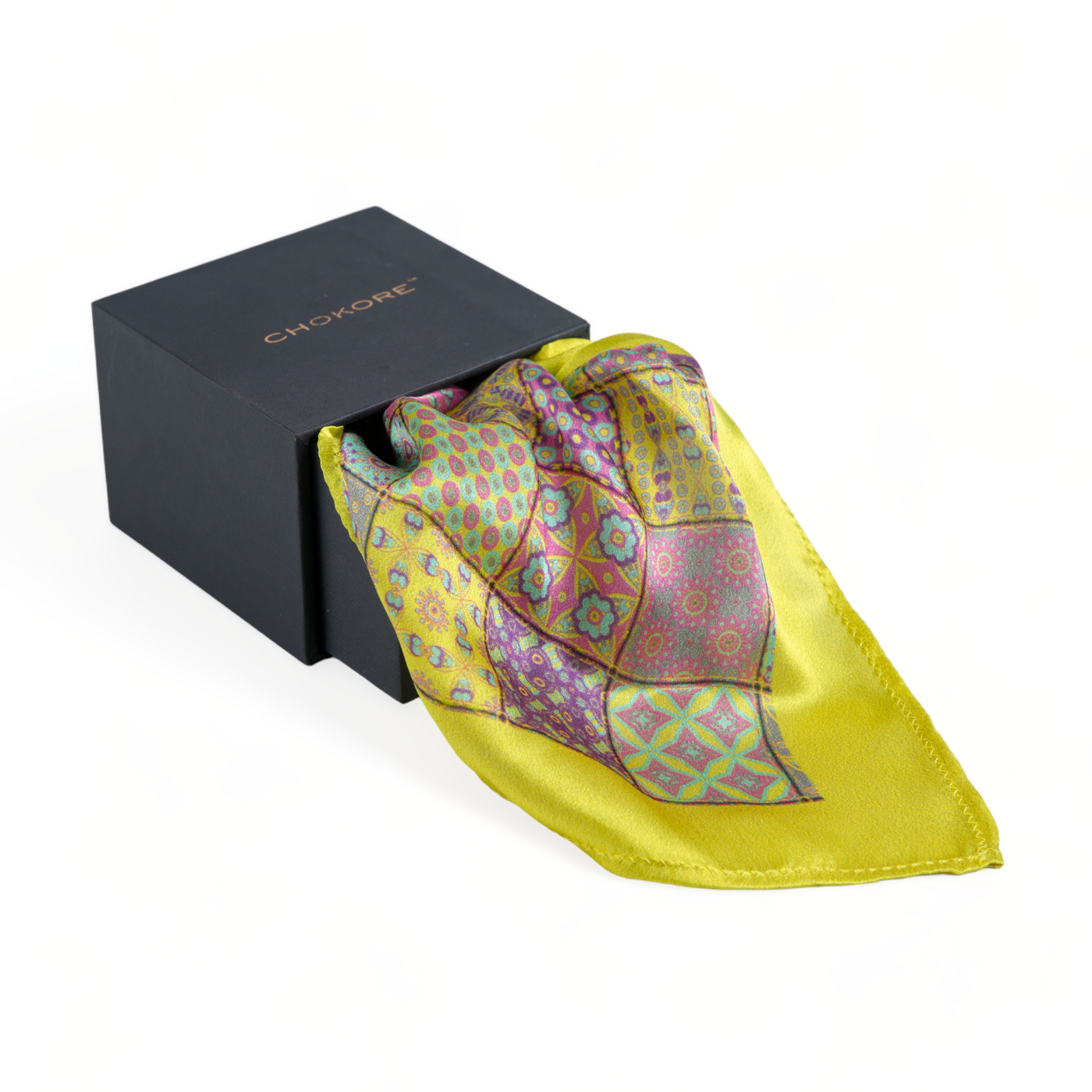 Chokore Yellow Silk Pocket Square - Indian at Heart Range