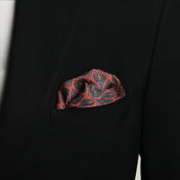 Chokore Chokore Coral & Green Silk Pocket Square - Indian at Heart Range