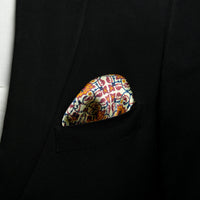 Chokore Chokore Navy Blue & Off-white Silk Pocket Square - Indian at Heart Range