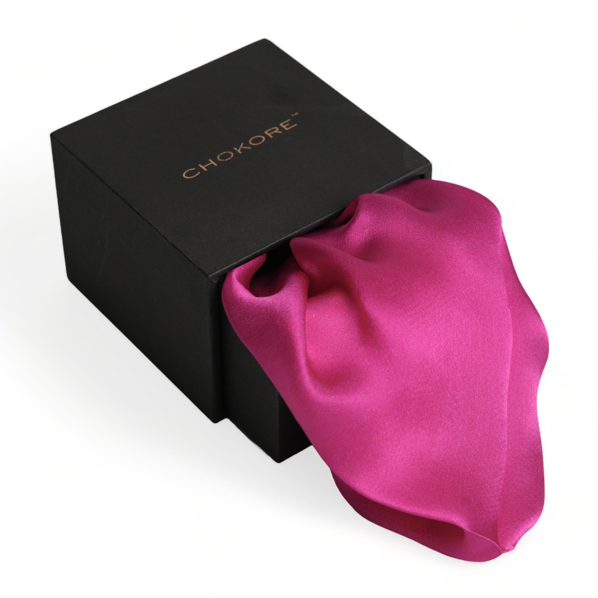 Chokore Chokore Bright Pink Dual Color Silk Pocket Square - Solid Range Chokore Bright Pink Dual Color Silk Pocket Square - Solid Range 