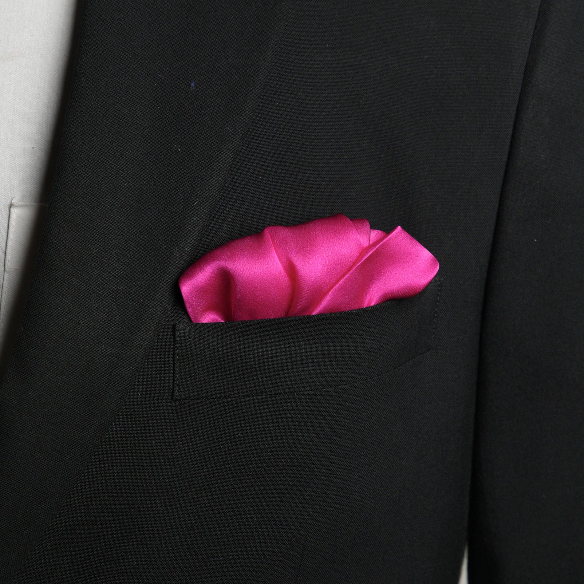 Chokore Chokore Bright Pink Dual Color Silk Pocket Square - Solid Range Chokore Bright Pink Dual Color Silk Pocket Square - Solid Range 