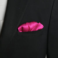 Chokore Chokore Bright Pink Dual Color Silk Pocket Square - Solid Range