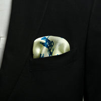 Chokore Chokore Blue & Off White Polo Print Silk Pocket Square - Sporty Silks Range