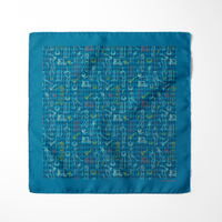 Chokore Chokore Teal Golf Print Silk Pocket Square - Sporty Silks Range