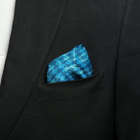 Chokore Chokore Teal Golf Print Silk Pocket Square - Sporty Silks Range